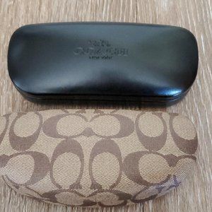 TWO Coach eyeglass cases - never used, includes cleaning cloths